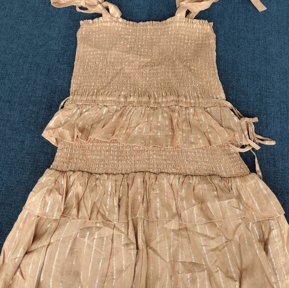 House of Harlow 1960 Desert Rose Corinne Shirred Ruffle Smocked Mini Dress XS - Picture 8 of 13